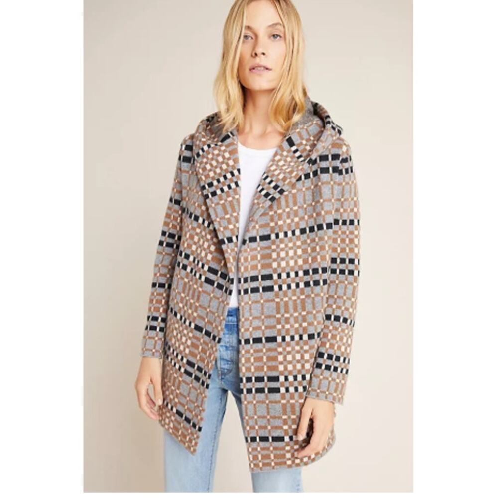 Field of Flowers Chic Plaid Women's Sweater Coat